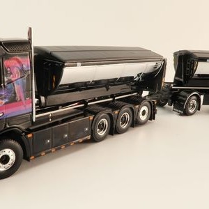WSI 01-4091 Volvo FH4 8x4 Truck HookLift & trailer & Asphalt Container - General Lee Dukes of Hazzard - Haugen - Scale 1:50