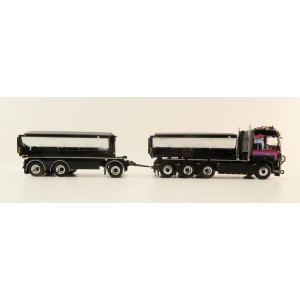 WSI 01-4091 Volvo FH4 8x4 Truck HookLift & trailer & Asphalt Container - General Lee Dukes of Hazzard - Haugen - Scale 1:50
