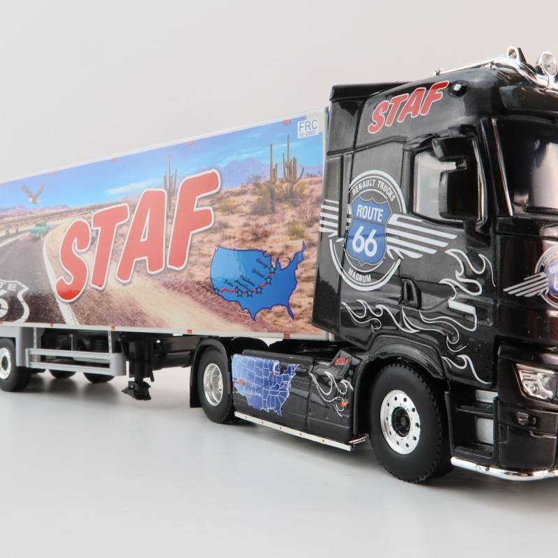 WSI 01-4119 Renault T High 4x2 Truck Reefer Trailer 3 Axle - Staf - Scale 1:50