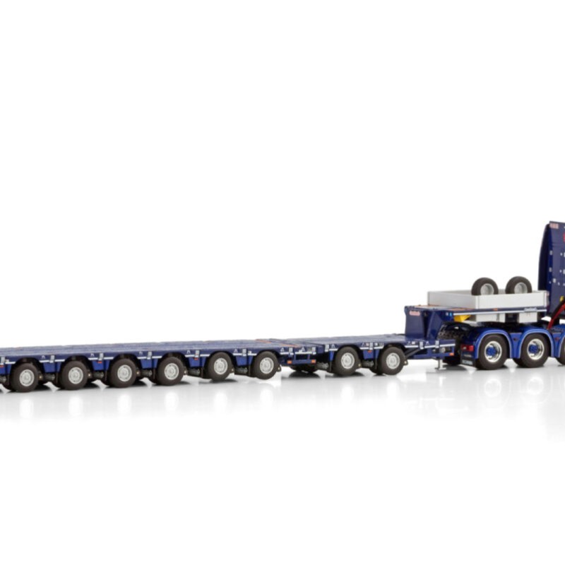 WSI 01-4145 Scania S Highline 8X4 CS20H with Nooteboom 2 Axle Dolly 7 Axle Transports Sylvian Leger - Scale 1:50