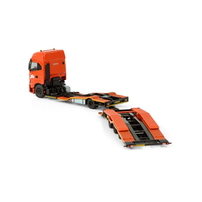 WSI 01-4198 Iveco S-Way High Rigid Truck and Transporter Trailer - De Rooy - Scale 1:50