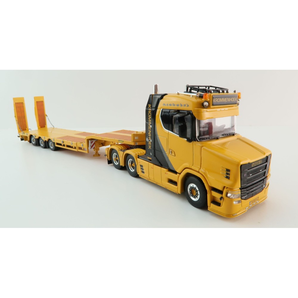 WSI 01-4224 Vlastuin Torpedo 6x2 Prime Mover with Semi Broshuis Extentable Steerable Low Loader Trailer - Krommenhoek  - Scale 1:50