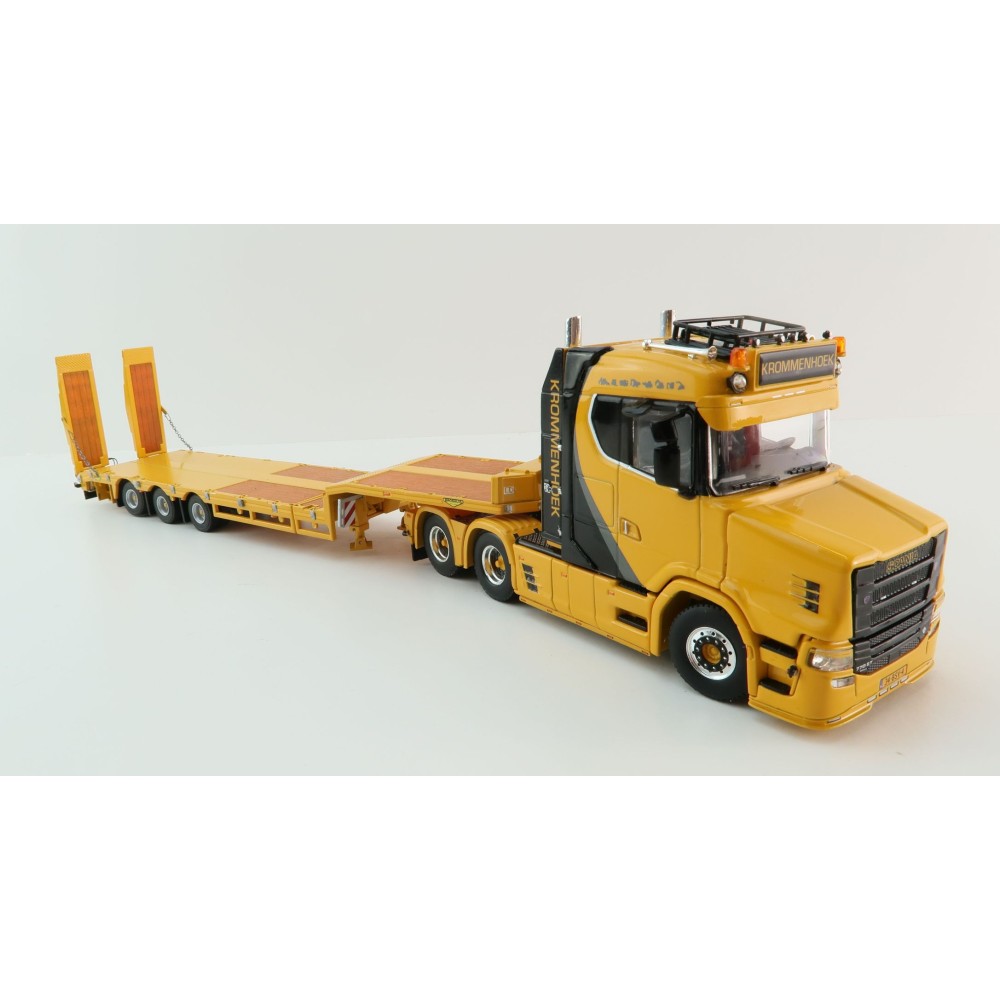 WSI 01-4224 Vlastuin Torpedo 6x2 Prime Mover with Semi Broshuis Extentable Steerable Low Loader Trailer - Krommenhoek  - Scale 1:50