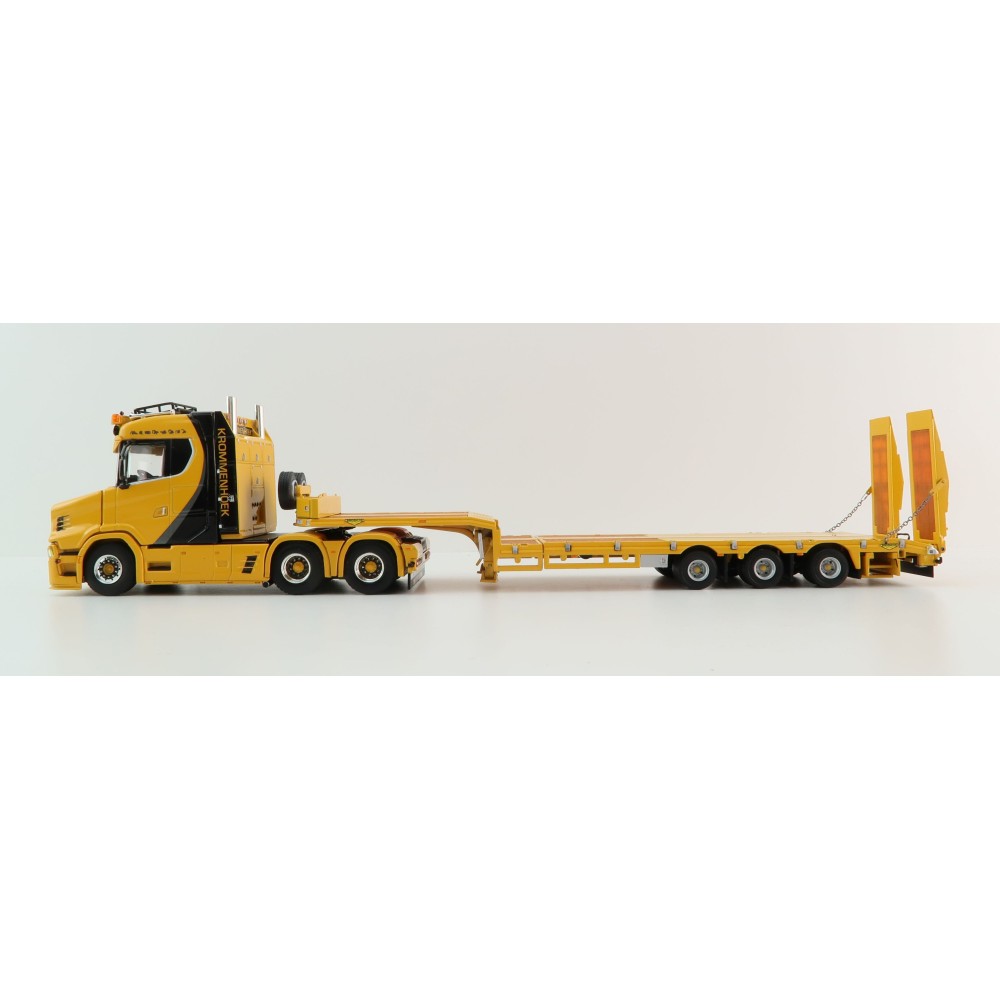 WSI 01-4224 Vlastuin Torpedo 6x2 Prime Mover with Semi Broshuis Extentable Steerable Low Loader Trailer - Krommenhoek  - Scale 1:50