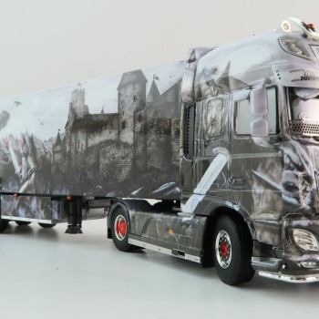 WSI 01-4308 DAF XF Super Space Cab MY2017 4x2 Truck with Reefer Trailer - Heide Logistik  - Scale 1:50