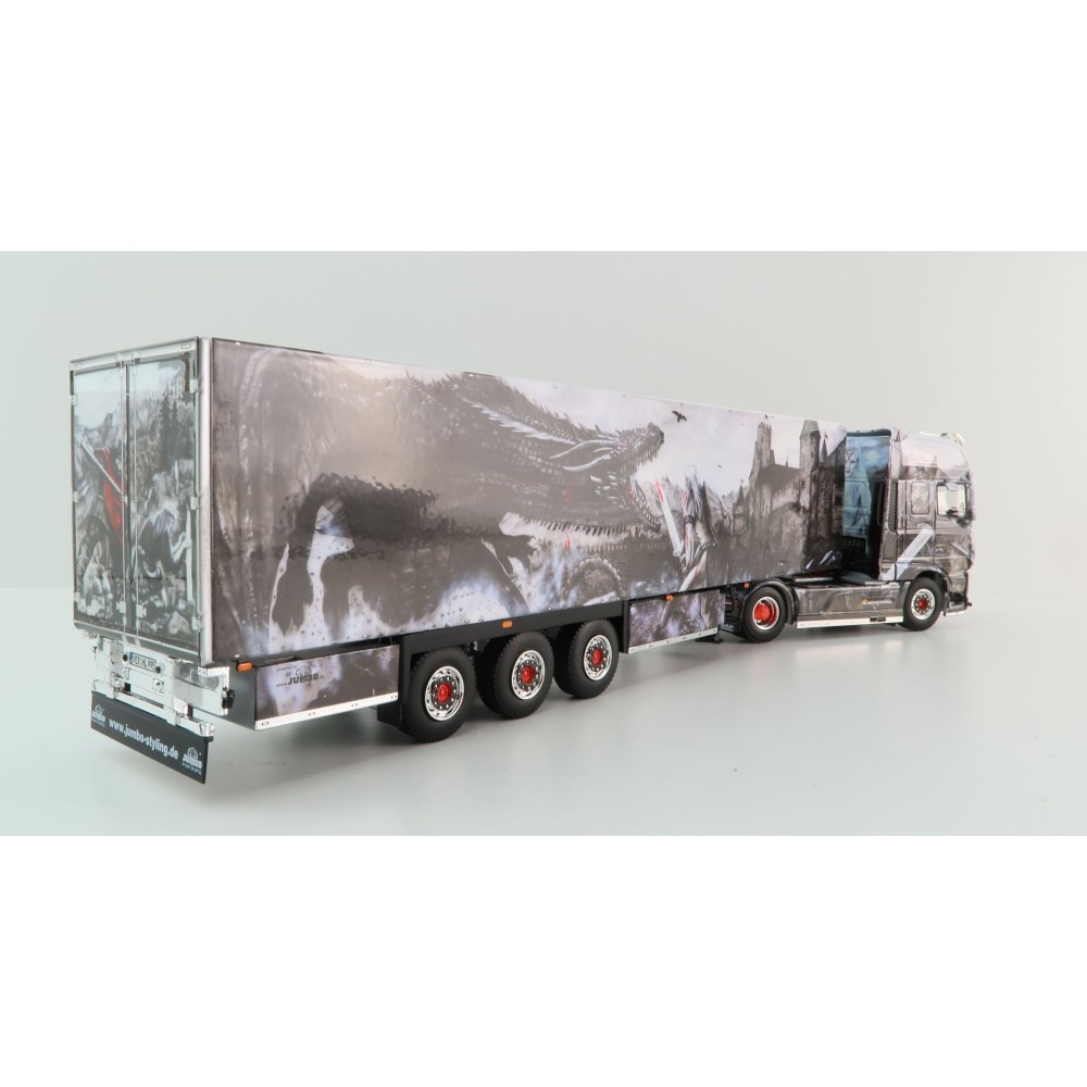 WSI 01-4308 DAF XF Super Space Cab MY2017 4x2 Truck with Reefer Trailer - Heide Logistik  - Scale 1:50