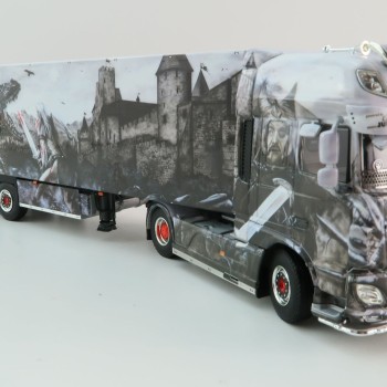 WSI 01-4308 DAF XF Super Space Cab MY2017 4x2 Truck with Reefer Trailer - Heide Logistik  - Scale 1:50