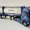 WSI 01-4424 - Ingo Dinges Volvo FH5 Globetrotter XL 4x2 Flex Container Trailer 3 Axle and 2 x 20 ft Tank Container - Scale 1:50