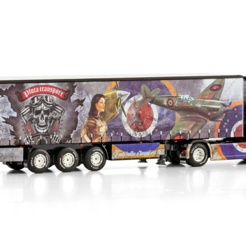 WSI 01-4427 - Scania R Highline CR20H 4x2 Truck with Curtainside Trailer - Pluta - Scale 1:50