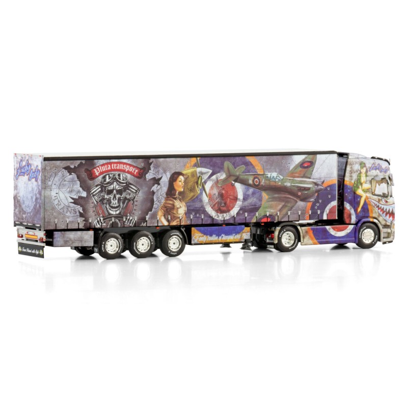 WSI 01-4427 - Scania R Highline CR20H 4x2 Truck with Curtainside Trailer - Pluta - Scale 1:50