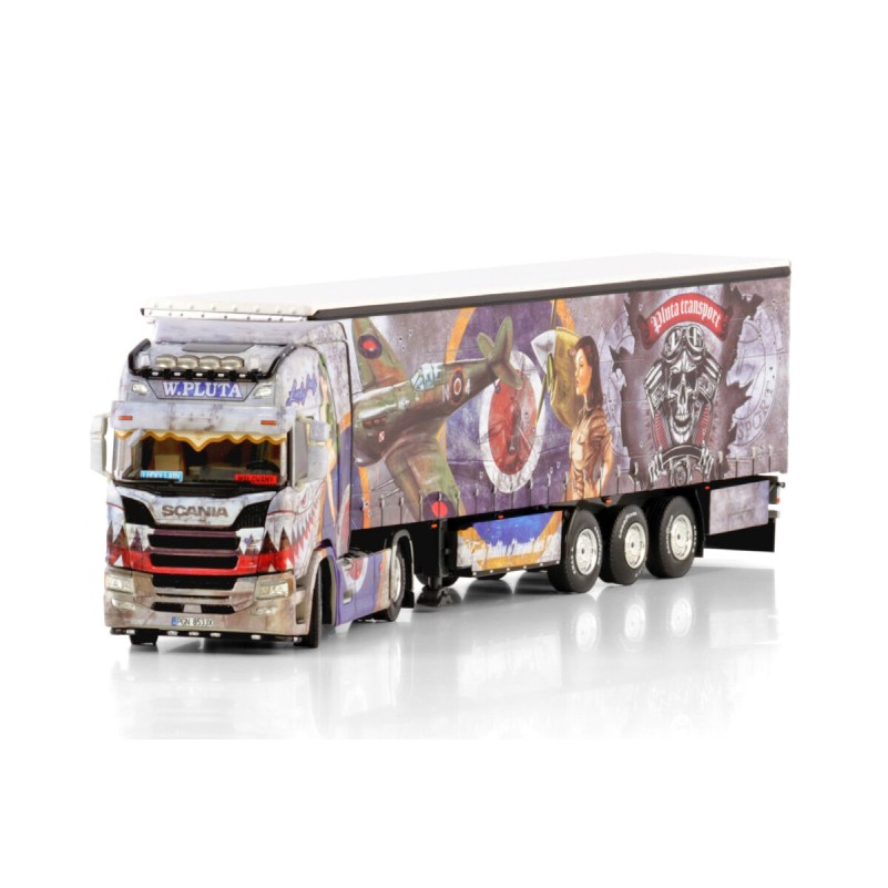 WSI 01-4427 - Scania R Highline CR20H 4x2 Truck with Curtainside Trailer - Pluta - Scale 1:50