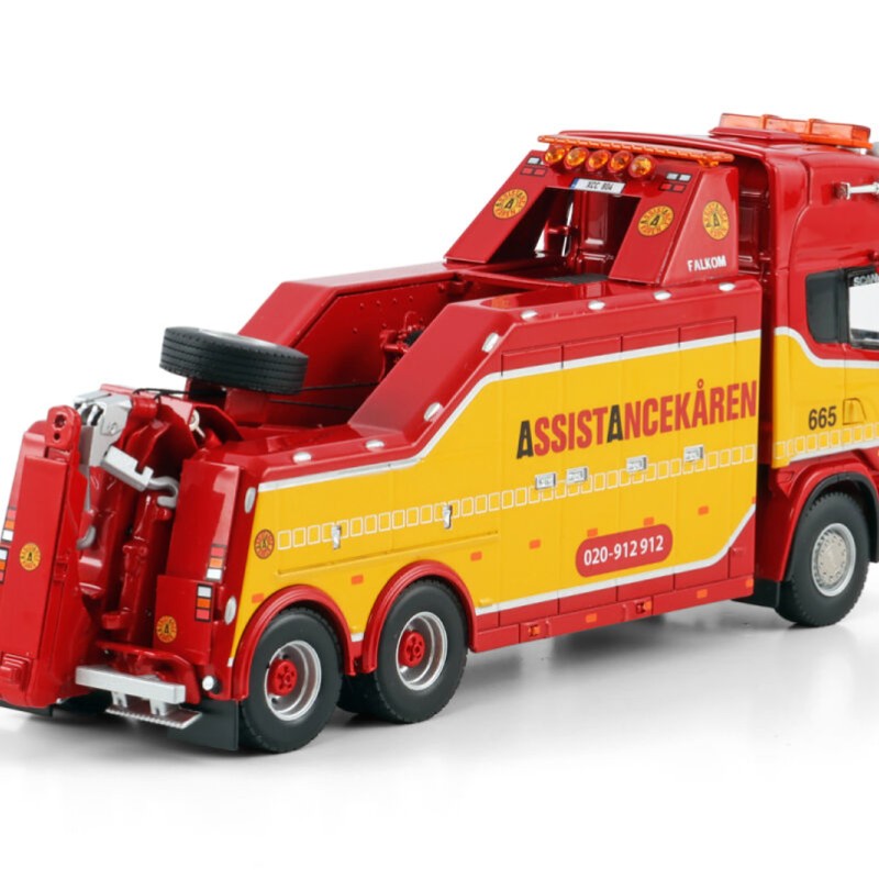 WSI 01-4578 Scania R4 Topline 6x4 Falkom Wrecker Tow Truck - Assistancekare - Scale 1:50