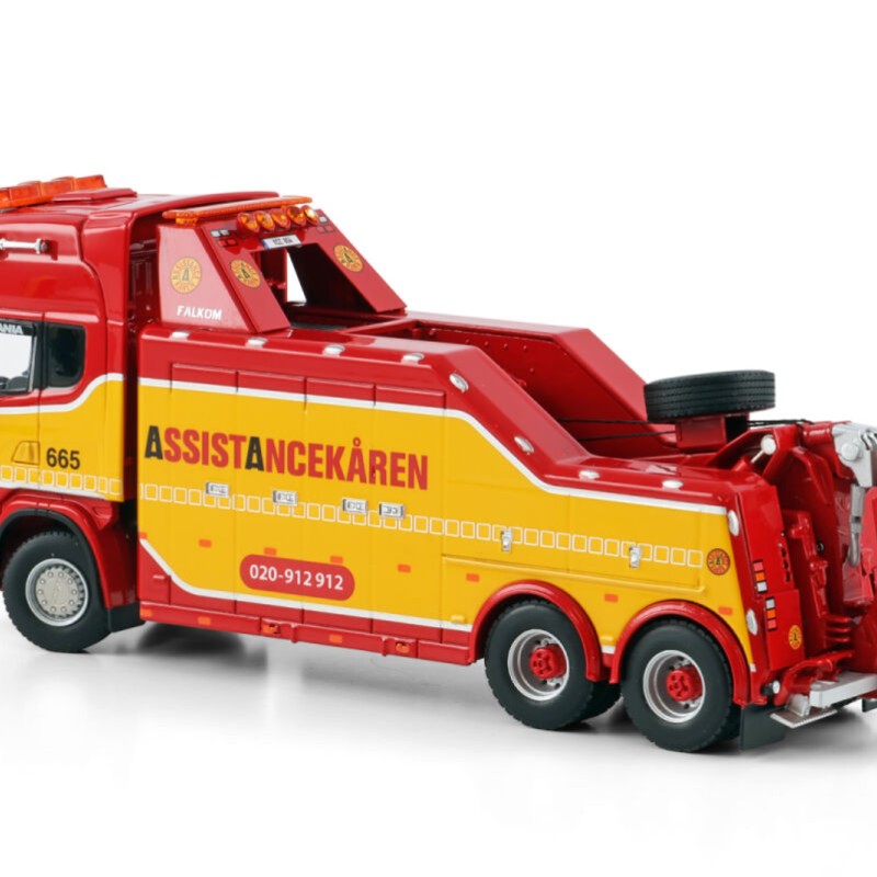 WSI 01-4578 Scania R4 Topline 6x4 Falkom Wrecker Tow Truck - Assistancekare - Scale 1:50