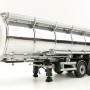 WSI 03-1006 - Hobur Tri Axle Petrol Tanker Trailer White Silver - Scale 1:50