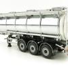 WSI 03-1006 - Hobur Tri Axle Petrol Tanker Trailer White Silver - Scale 1:50