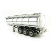 WSI 03-1006 - Hobur Tri Axle Petrol Tanker Trailer White Silver - Scale 1:50