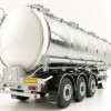 WSI 03-1006 - Hobur Tri Axle Petrol Tanker Trailer White Silver - Scale 1:50