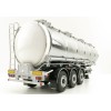 WSI 03-1006 - Hobur Tri Axle Petrol Tanker Trailer White Silver - Scale 1:50