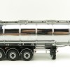 WSI 03-1006 - Hobur Tri Axle Petrol Tanker Trailer White Silver - Scale 1:50