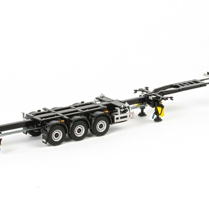 WSI 03-1010 3-Axle Container Chassis Trailer - White Line - Scale 1:50