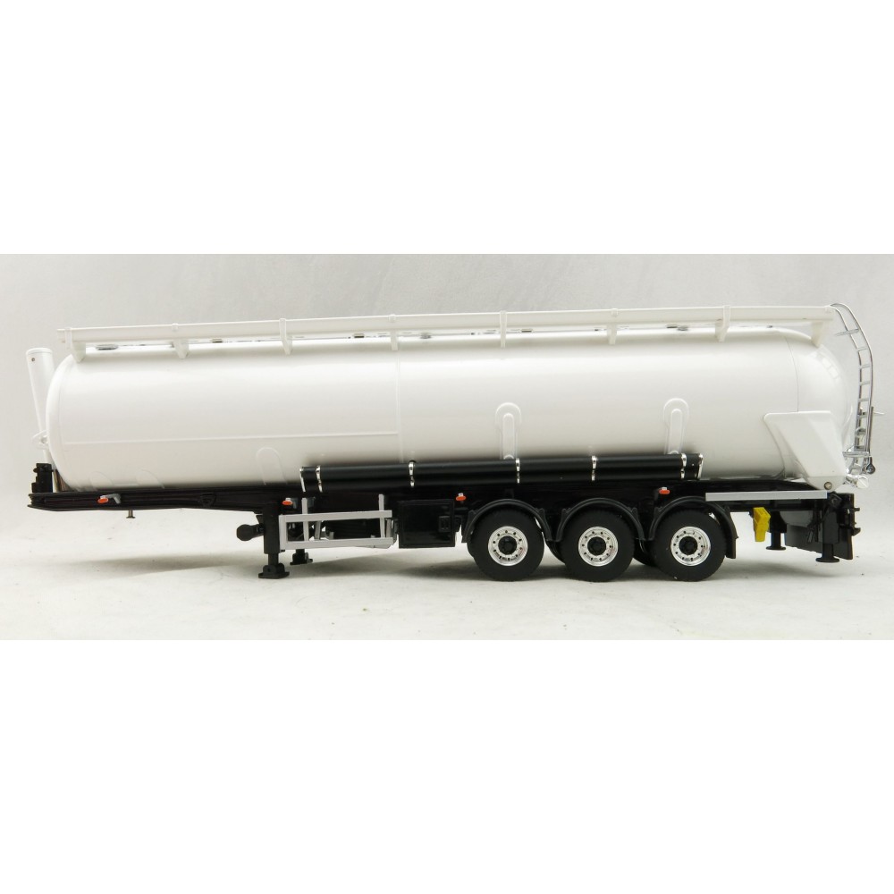 WSI 03-1011 - Tri Axle Bulk Tanker Power Tipper Trailer White - Scale 1:50 