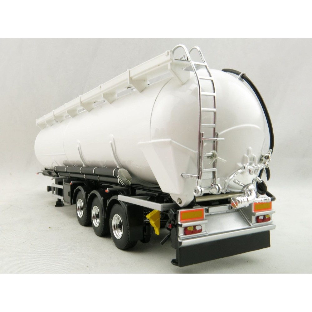 WSI 03-1011 - Tri Axle Bulk Tanker Power Tipper Trailer White - Scale 1:50 