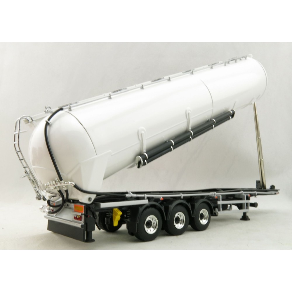 WSI 03-1011 - Tri Axle Bulk Tanker Power Tipper Trailer White - Scale 1:50 