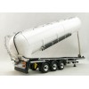 WSI 03-1011 - Tri Axle Bulk Tanker Power Tipper Trailer White - Scale 1:50 