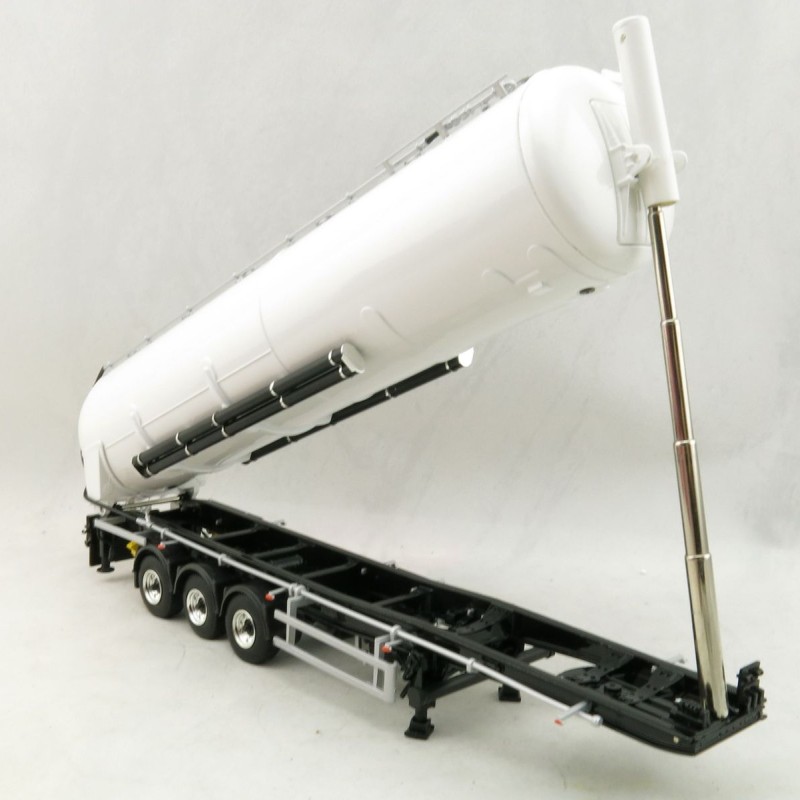 WSI 03-1011 - Tri Axle Bulk Tanker Power Tipper Trailer White - Scale 1:50 