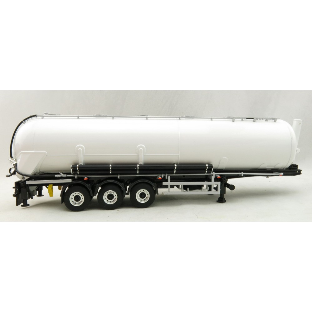 WSI 03-1011 - Tri Axle Bulk Tanker Power Tipper Trailer White - Scale 1:50 