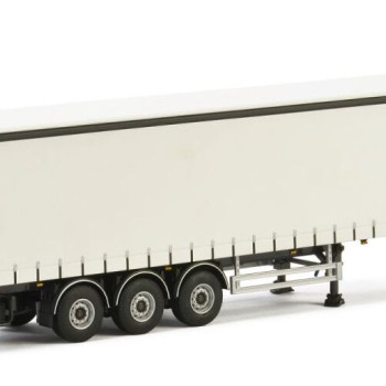 WSI 03-1068 - Curtainside Trailer 3 axle White - Scale 1:50