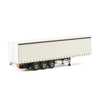 WSI 03-1068 - Curtainside Trailer 3 axle White - Scale 1:50