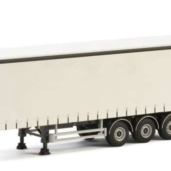WSI 03-1068 - Curtainside Trailer 3 axle White - Scale 1:50