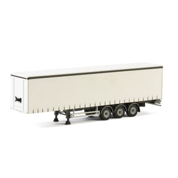 WSI 03-1068 - Curtainside Trailer 3 axle White - Scale 1:50