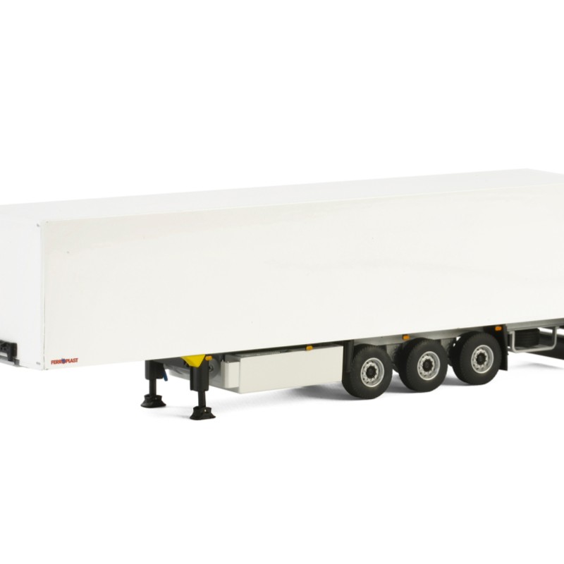 WSI 03-1072 Schmitz Cargobull 3 axle Box Trailer White - Scale 1:50