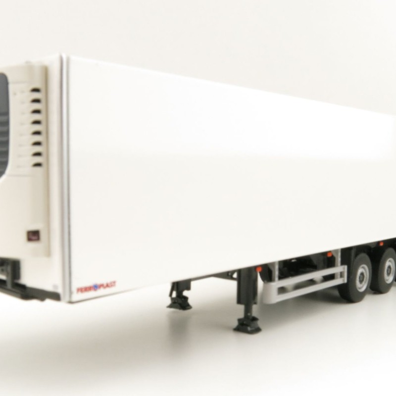 WSI 03-2037 3-Axle Schmitz Cargobull Refrigerated Trailer White - Scale 1:50