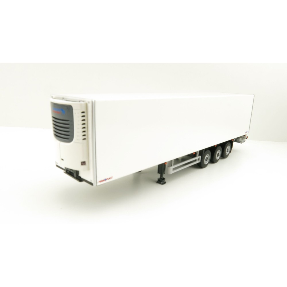 WSI 03-2037 3-Axle Schmitz Cargobull Refrigerated Trailer White - Scale 1:50