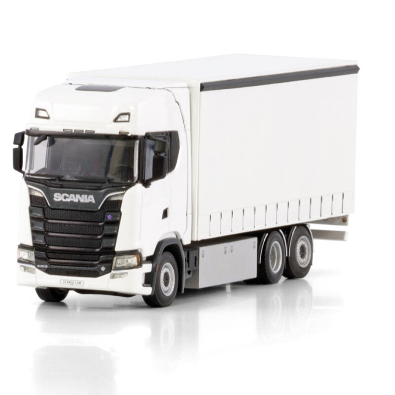 WSI 03-2052 - Scania S Highline CS20H 6x2 Tag Axle Rigid Curtainside Truck White - Scale 1:50