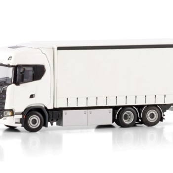 WSI 03-2052 - Scania S Highline CS20H 6x2 Tag Axle Rigid Curtainside Truck White - Scale 1:50