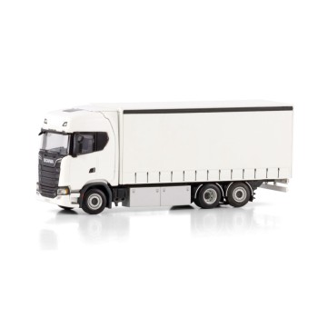 WSI 03-2052 - Scania S Highline CS20H 6x2 Tag Axle Rigid Curtainside Truck White - Scale 1:50