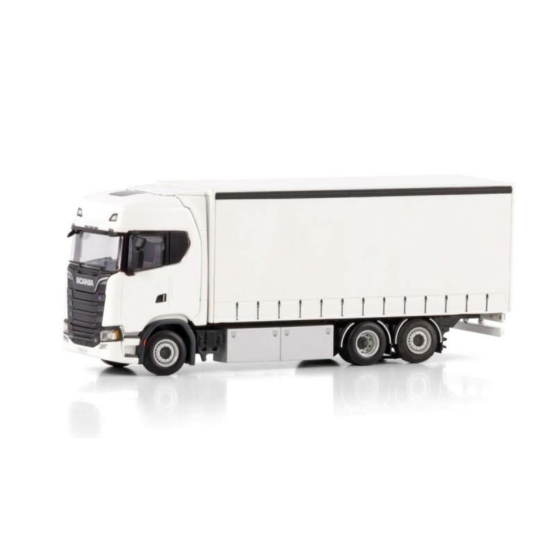 WSI 03-2052 - Scania S Highline CS20H 6x2 Tag Axle Rigid Curtainside Truck White - Scale 1:50