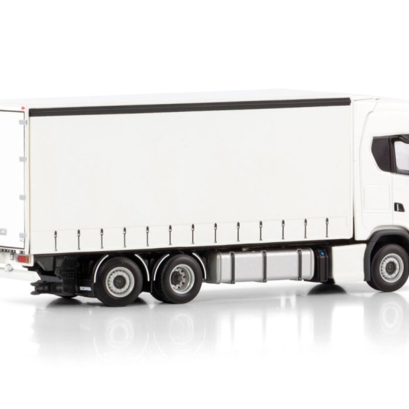 WSI 03-2052 - Scania S Highline CS20H 6x2 Tag Axle Rigid Curtainside Truck White - Scale 1:50
