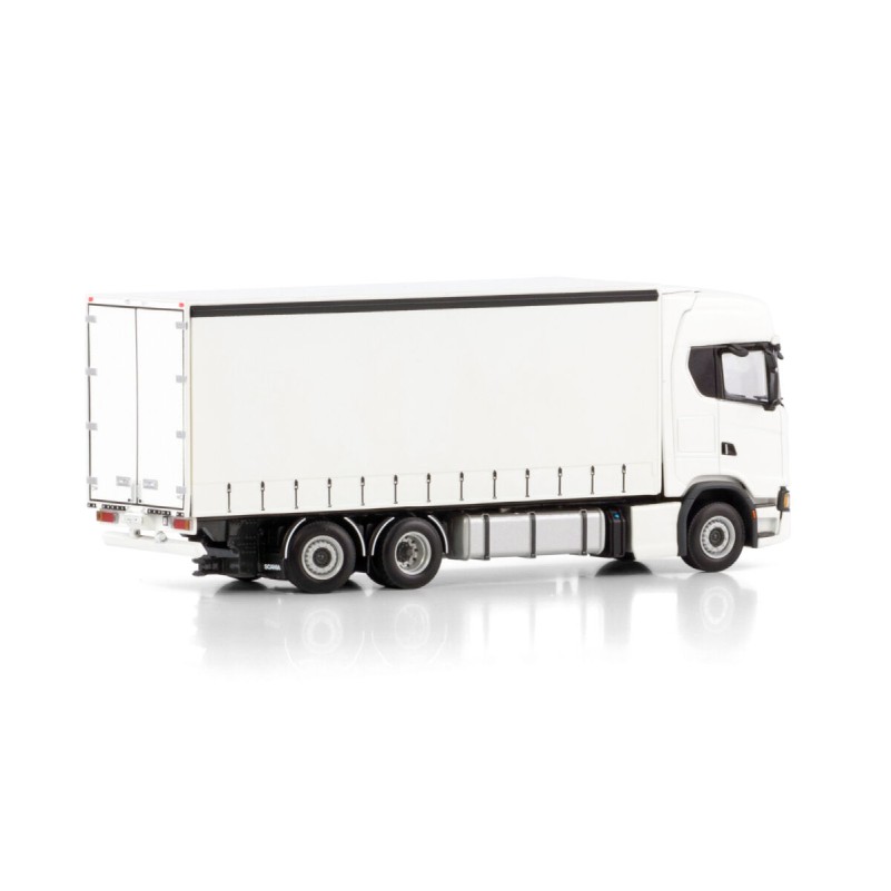 WSI 03-2052 - Scania S Highline CS20H 6x2 Tag Axle Rigid Curtainside Truck White - Scale 1:50