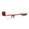 WSI 04-1137 - Dennison 3-axle Flat Top Extendable Trailer - Red - Scale 1:50