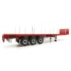 WSI 04-1137 - Dennison 3-axle Flat Top Extendable Trailer - Red - Scale 1:50