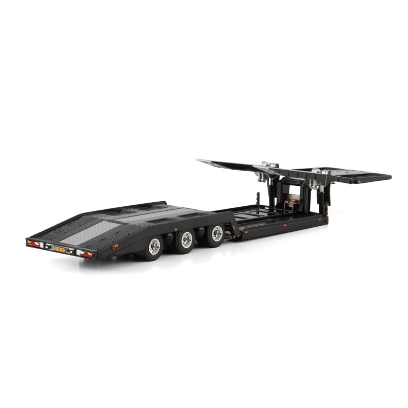 WSI 04-2231 Estepe Extendable Truck Transporter 3 axle Black - Scale 1:50