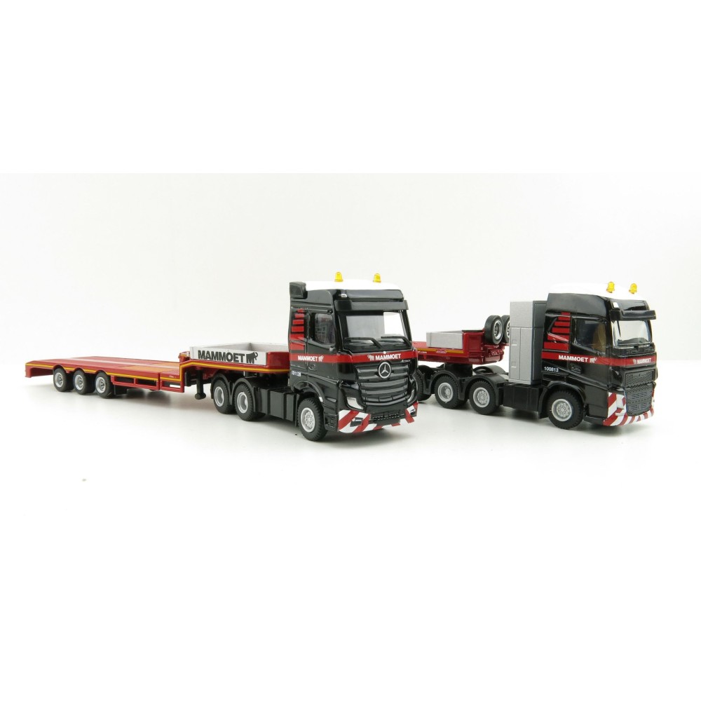 WSI 410103 - Mammoet 1:87 Set II Volvo FH4 XL 8x4 , Mercedes MP4 and Low Loader - Scale 1:87