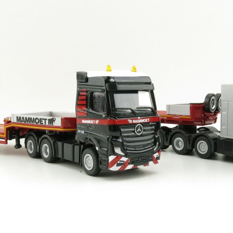 WSI 410103 - Mammoet 1:87 Set II Volvo FH4 XL 8x4 , Mercedes MP4 and Low Loader - Scale 1:87