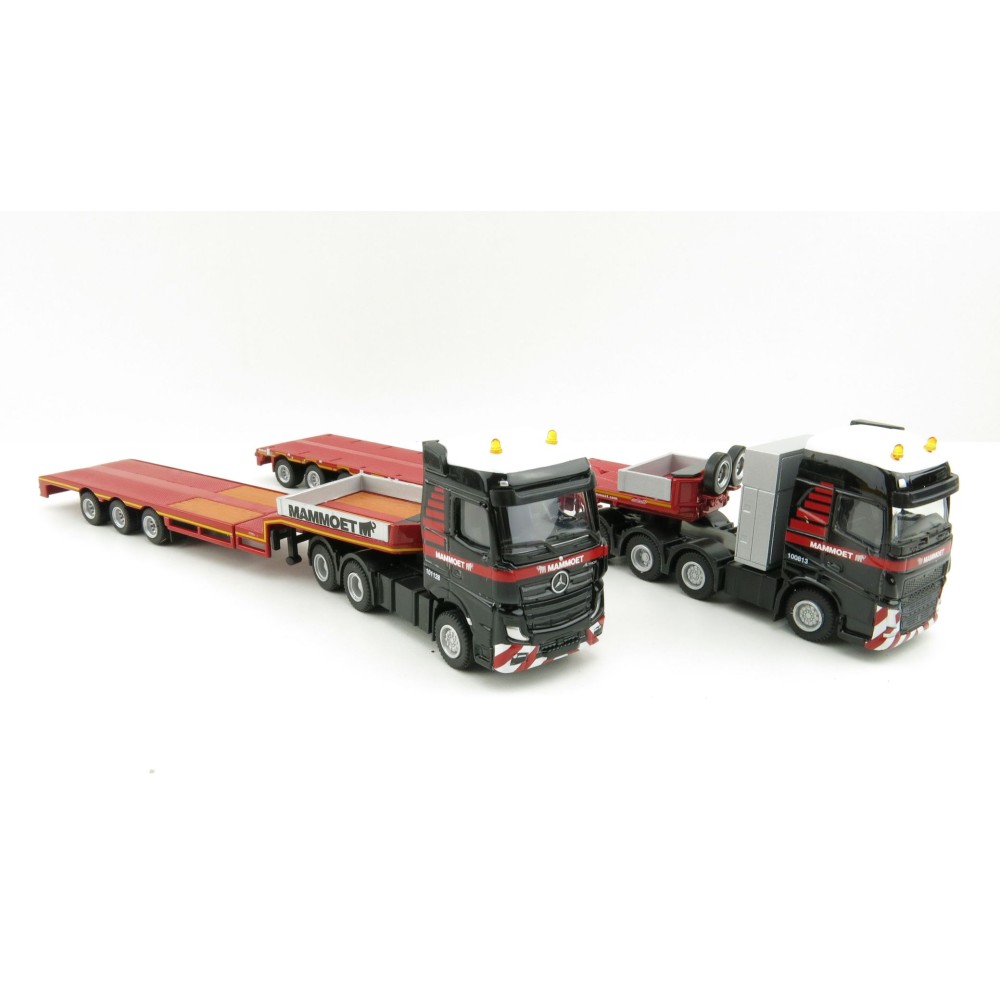 WSI 410103 - Mammoet 1:87 Set II Volvo FH4 XL 8x4 , Mercedes MP4 and Low Loader - Scale 1:87