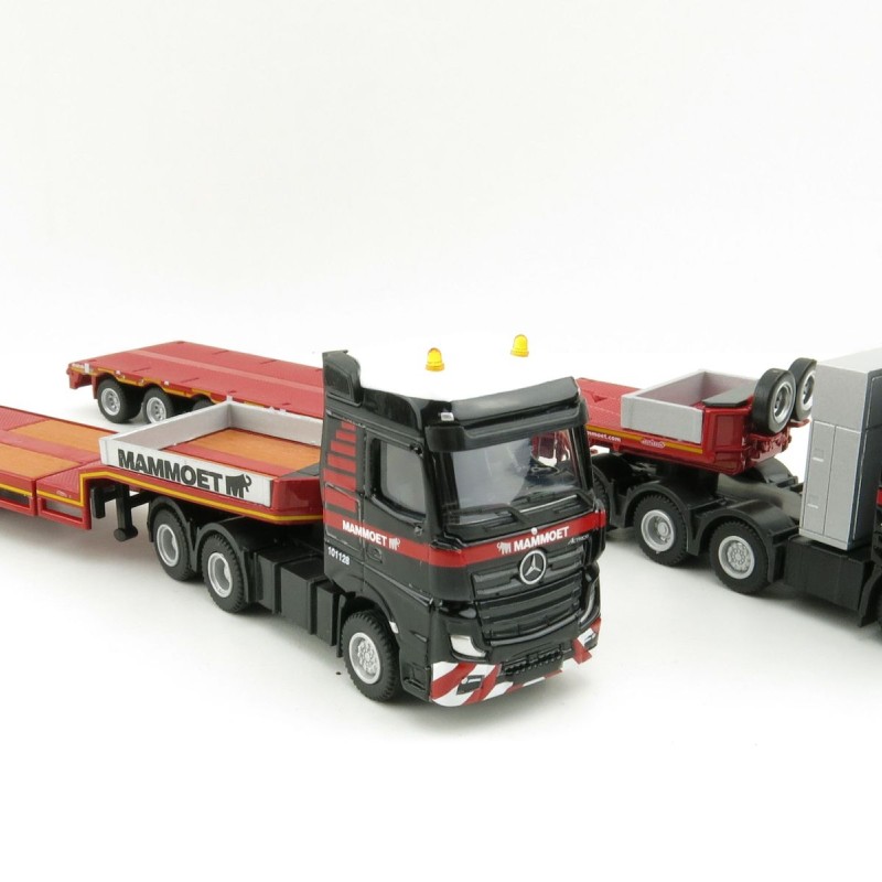 WSI 410103 - Mammoet 1:87 Set II Volvo FH4 XL 8x4 , Mercedes MP4 and Low Loader - Scale 1:87